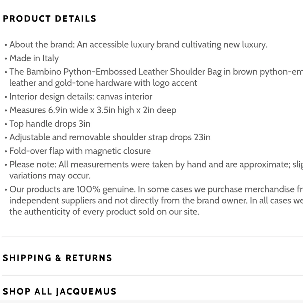 Jacquemus The Bambino Python Embossed Bag - Picture 6 of 6